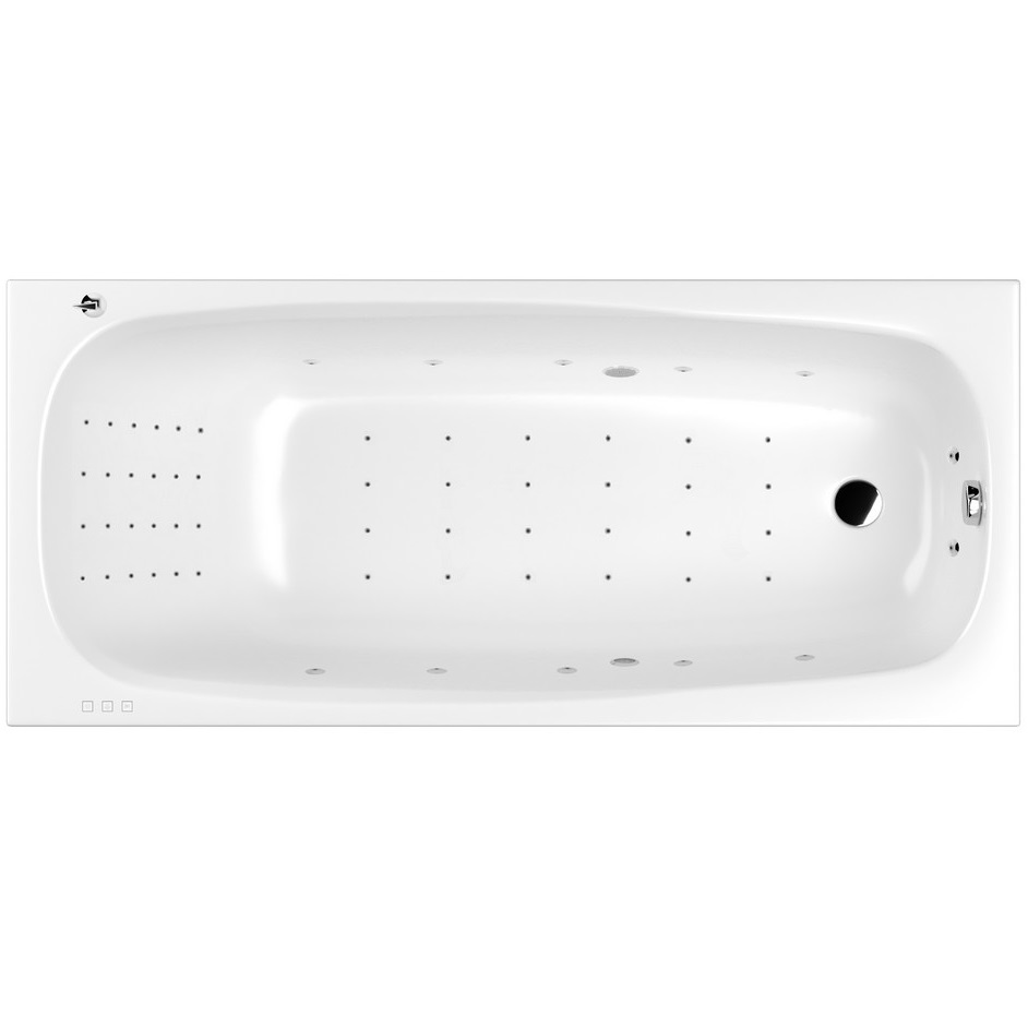 Ванна гидромассажная Whitecross Layla Slim NANO 0122.180080.100.NANO.CR 180x80 см, (белый глянцевый, хром), каркас, слив-перелив